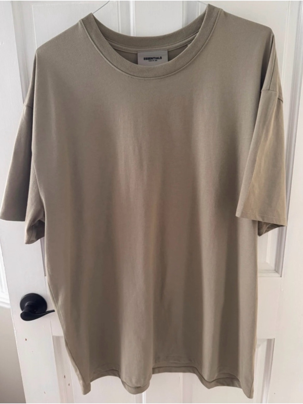 ESSENTIALS Men's Beige/Tan Crewneck Short Sleeve Tee
